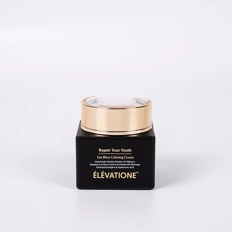 Black Glass Cosmetic Jar